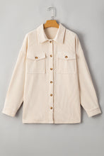 Load image into Gallery viewer, Oatmeal Textured Flap Pockets Buttoned Plus Size Shacket