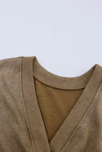 Load image into Gallery viewer, Khaki Exposed Seam Twist Open Back Oversized Sweatshirt