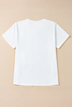 Load image into Gallery viewer, White Sequined Rugby Football Graphic Cotton T Shirt