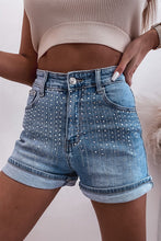Load image into Gallery viewer, Ashleigh Blue Rhinestone Embellished Denim Shorts