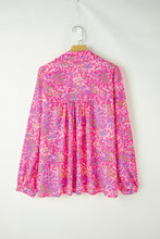 Load image into Gallery viewer, Bonbon Abstract Print Collared V Neck Babydoll Blouse