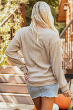 Load image into Gallery viewer, Khaki Halloween Leopard Pumpkin Graphic Corded Sweatshirt