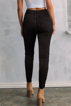 Load image into Gallery viewer, Black Back Pocket Stretchy Denim Casual Leggings