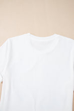 Load image into Gallery viewer, White Sequined Rugby Football Graphic Cotton T Shirt