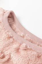 Load image into Gallery viewer, Light Pink Textured Leopard Fleece Loose Two Piece Lounge Set