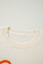 Load image into Gallery viewer, Apricot Boo Knitted Pattern Ribbed Edge Drop Shoulder Sweater