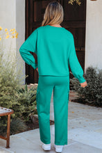 Load image into Gallery viewer, Lapis Solid Color Patchwork Pullover Top and Cargo Pants Set