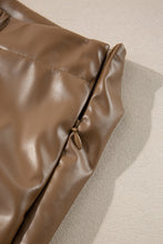Load image into Gallery viewer, Coffee Bowknot Faux Leather Mini Skirt
