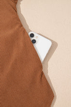 Load image into Gallery viewer, Cinnamon Corduroy Flap Pocket Button Up Round Hem Shacket
