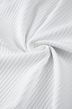 Load image into Gallery viewer, White Colorblock Patchwork Batwing Sleeve Ribbed Plus T Shirt