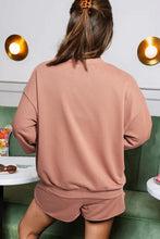 Load image into Gallery viewer, Straw Yellow Sequined COFFEE Loose Fit Sweatshirt and Shorts Set