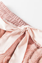 Load image into Gallery viewer, Light Pink Textured Leopard Fleece Loose Two Piece Lounge Set