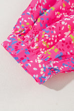 Load image into Gallery viewer, Bonbon Abstract Print Collared V Neck Babydoll Blouse