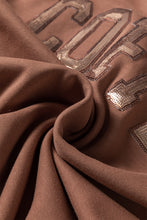 Load image into Gallery viewer, Straw Yellow Sequined COFFEE Loose Fit Sweatshirt and Shorts Set