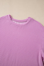 Load image into Gallery viewer, Phalaenopsis Corded Knit Long Sleeve Top and High Waist Shorts Set