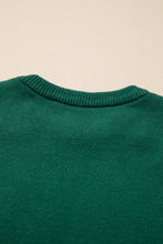 Load image into Gallery viewer, Evergreen Pearled Drop Shoulder Round Neck Sweater
