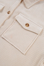 Load image into Gallery viewer, Oatmeal Textured Flap Pockets Buttoned Plus Size Shacket