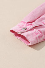 Load image into Gallery viewer, Pink Rivet Studded Pocketed Denim Jacket