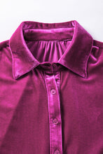 Load image into Gallery viewer, Pitaya Pink 3/4 Sleeve Tunic Babydoll Velvet Shirt