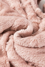 Load image into Gallery viewer, Light Pink Textured Leopard Fleece Loose Two Piece Lounge Set