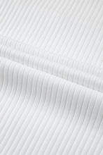 Load image into Gallery viewer, White Colorblock Patchwork Batwing Sleeve Ribbed Plus T Shirt