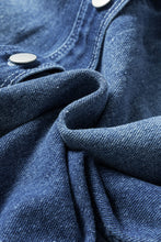 Load image into Gallery viewer, Sky Blue Light Wash Distressed Frayed Long Denim Jacket