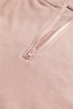 Load image into Gallery viewer, Smoke Gray Zipped Neck Pullover Drop Shoulder Sweatshirt