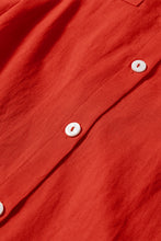 Load image into Gallery viewer, Tomato Red Bishop Sleeve Button Up Pleated Mini Shirt Dress