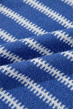 Load image into Gallery viewer, Sky Blue Stripe Drop Shoulder Casual Sweater