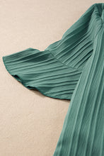 Load image into Gallery viewer, Grass Green Ruffled Half Sleeve V Neck Textured Top