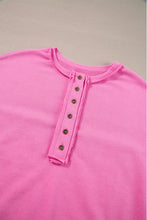 Load image into Gallery viewer, Bonbon Sequin Patchwork High Low Hem Henley Sweatshirt
