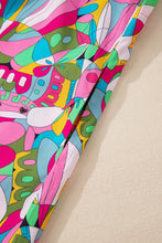 Load image into Gallery viewer, Pink Abstract Printed Lantern Sleeve Buttoned Mini Dress
