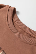 Load image into Gallery viewer, Straw Yellow Sequined COFFEE Loose Fit Sweatshirt and Shorts Set
