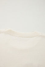 Load image into Gallery viewer, Apricot Boo Knitted Pattern Ribbed Edge Drop Shoulder Sweater
