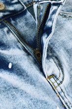 Load image into Gallery viewer, Sky Blue Distressed Bleached Denim Shorts

