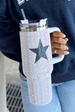 Load image into Gallery viewer, White Star Shape Full Rhinestone Stainless Portable Cup 40oz
