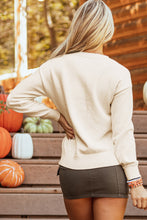 Load image into Gallery viewer, Apricot Boo Knitted Pattern Ribbed Edge Drop Shoulder Sweater
