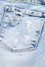 Load image into Gallery viewer, Sky Blue Distressed Bleached Denim Shorts

