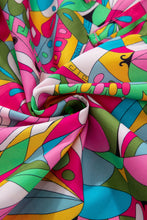 Load image into Gallery viewer, Pink Abstract Printed Lantern Sleeve Buttoned Mini Dress
