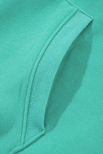 Load image into Gallery viewer, Mint Green Half Zip Kangaroo Pocket Drop Shoulder Hoodie
