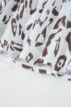 Load image into Gallery viewer, Khaki Leopard Print Ruched V Neck 3/4 Sleeve Blouse
