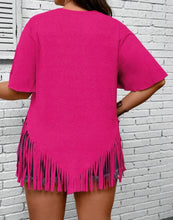 Load image into Gallery viewer, PLUS Hot Pink Fringe Top
