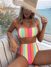 Load image into Gallery viewer, Rainbow Striped Bikini
