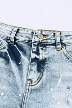 Load image into Gallery viewer, Sky Blue Distressed Bleached Denim Shorts

