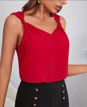 Load image into Gallery viewer, Red Solid Knot Blouse
