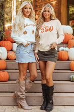Load image into Gallery viewer, Apricot Boo Knitted Pattern Ribbed Edge Drop Shoulder Sweater
