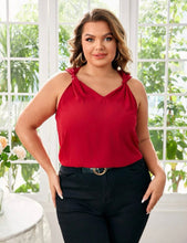 Load image into Gallery viewer, Red Solid Knot Blouse
