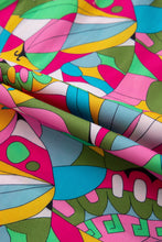 Load image into Gallery viewer, Pink Abstract Printed Lantern Sleeve Buttoned Mini Dress
