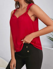 Load image into Gallery viewer, Red Solid Knot Blouse
