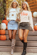 Load image into Gallery viewer, Apricot Boo Knitted Pattern Ribbed Edge Drop Shoulder Sweater
